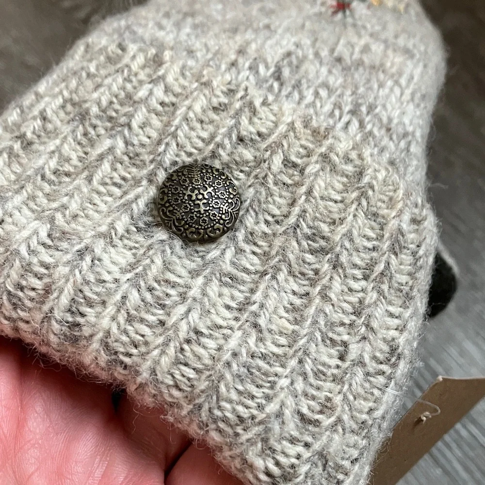 embroidered wool mittens